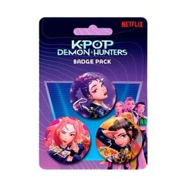 Pyramid Netflix K-Pop Demon Hunters Badge Pack - Pin-Back Buttons 3-Pack
