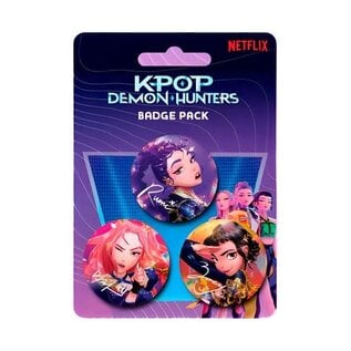 Pyramid Netflix K-Pop Demon Hunters Badge Pack - Pin-Back Buttons 3-Pack