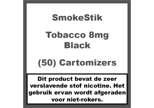 SmokeStik Cartomizer Regular Tabak Zwart 8mg (50)