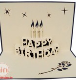 Pop Up 3D Card, Birthday Cards, Congratulations Card, Children's Birthday, Party Invitation, Cake, LINPopUp®, N1