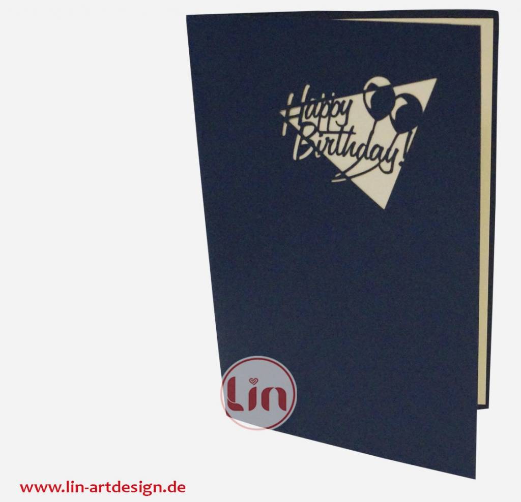 LINPopUp®, Pop Up 3D Karte, Geburtstagskarten, Glückwunsch karte, Happy Birthday, Kerze, Torte, LIN17143, N1