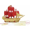 3D Pop Up Puzzle, Piratenschiff (rot)