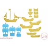 3D Pop Up Puzzle, Piratenschiff (blau)
