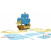 3D Pop Up Puzzle, Piratenschiff (blau)