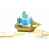 3D Pop Up Puzzle, Piratenschiff (blau)