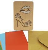 Wooden Greeting Cards, Wooden Cards, Greeting Card, Shopping Voucher, Shoes , Lipstick, N607