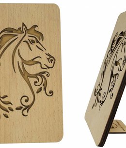 Wood greeting card, Horse