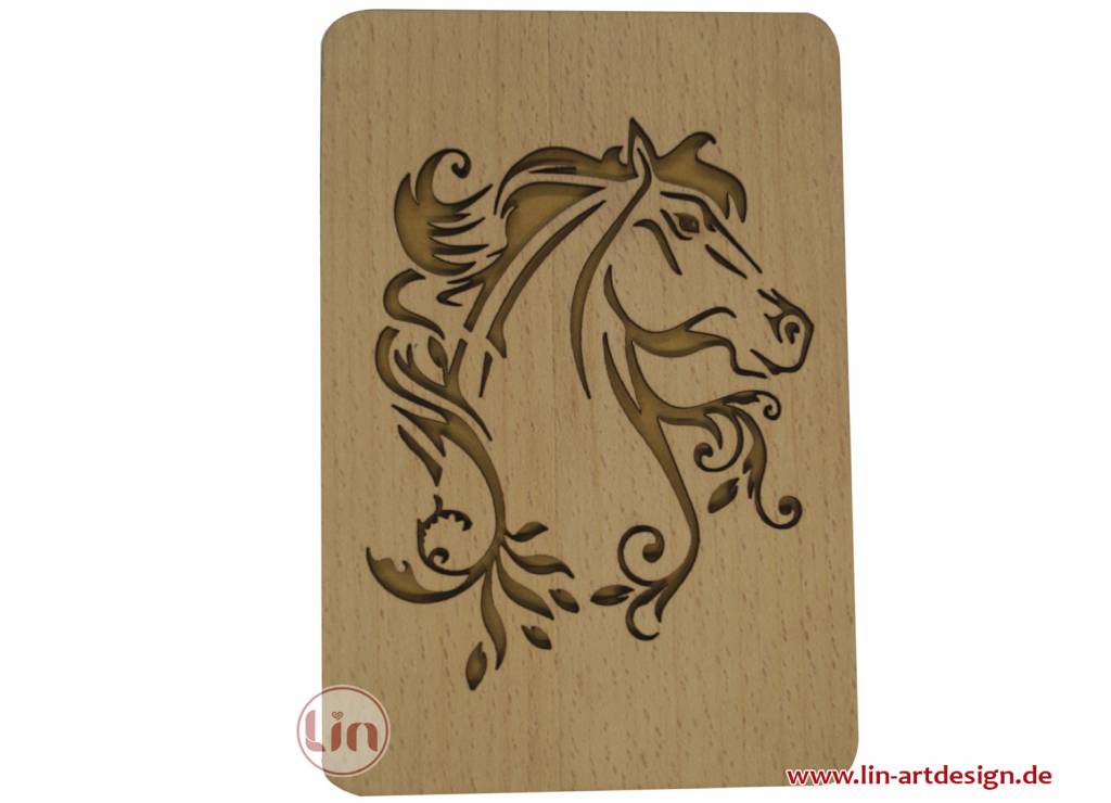 Wooden cards, wooden greeting card, greeting card, birthday card, horse, N608