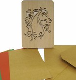 Wooden cards, wooden greeting card, greeting card, birthday card, horse, N608