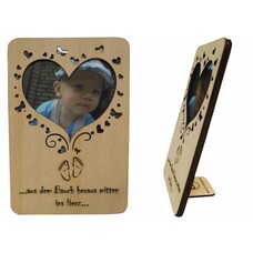 Wood greeting card, birth greetings, N604