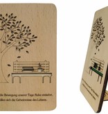 wooden card, wooden cards, greeting card, birthday card, retirement, park bench, LIN17367, LINPopUp®, N609