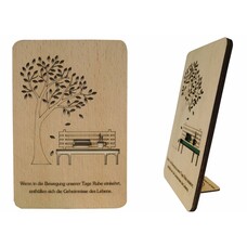 Wood greeting card,Park bench and calm, N609