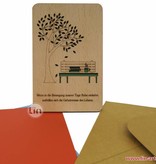 wooden card, wooden cards, greeting card, birthday card, retirement, park bench, LIN17367, LINPopUp®, N609