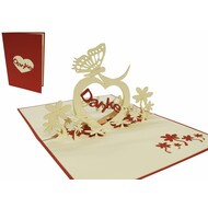 LINPOPUP Pop Up Card, 3D Card, Thank You Heart, N33
