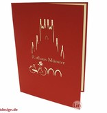 LINPOPUP Pop Up 3D Card, Greeting Card, Travel Voucher, Münster City Hall, LIN17133, LINPopUp®, N171