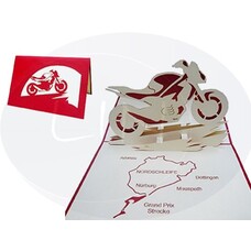 LINPOPUP Pop Up Card, 3D Card, Motorcycle, N158