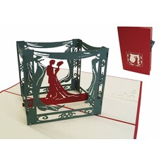 Pop Up Karte, 3D Karte, Hochzeitskarte, Brautpaar Pavillon, N83
