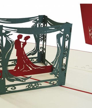 Pop Up Karte, 3D Karte, Hochzeitskarte, Brautpaar Pavillon, N83