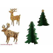 Decoration - DIY Pinetrees and Reindeers