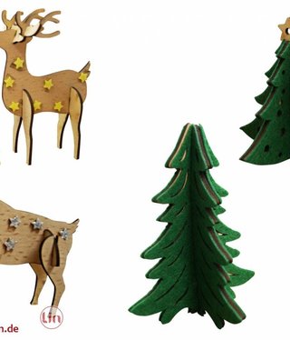 Decoration - DIY Pinetrees and Reindeers