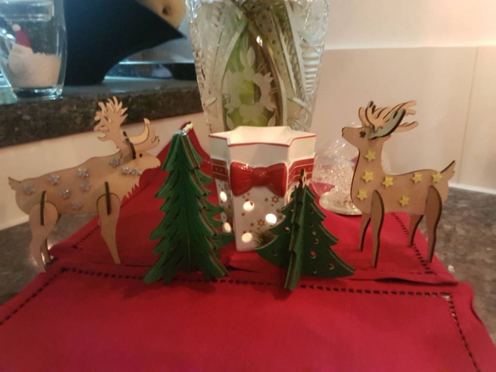 Weihnachtsdekoration, Bastelset Tannenbäume Rentiere, Weihnachtsbasteln, do it yourself, selbstgemacht