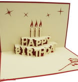 LINPOPUP Pop Up 3D Karte, Geburtstagskarten,Glückwunsch karte, Happy Birthday, Kerze, Torte, LINPopUp®, N2