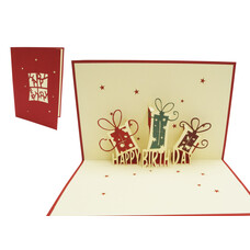 LINPOPUP Pop Up Card, 3D Card, Gifts, red, N4