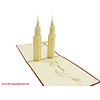 LINPOPUP Pop Up 3D Card, Greeting Card, Travel Voucher, Malaysia, Petronas Tower, LIN17412, LINPopUp®, N164