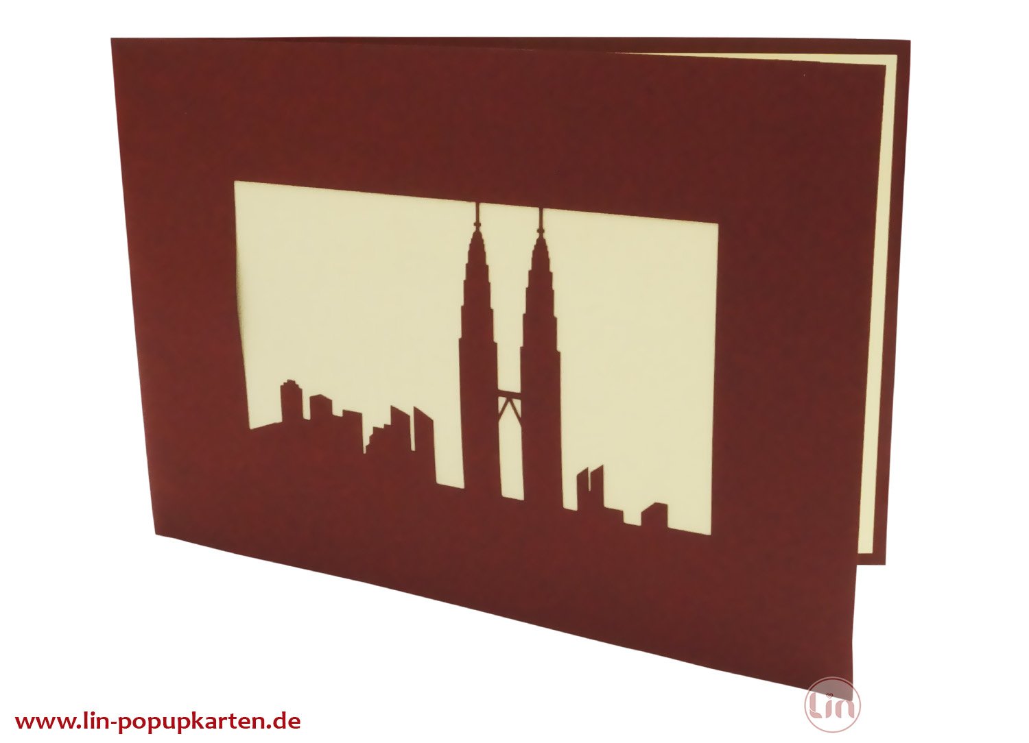 LINPOPUP Pop Up 3D Card, Greeting Card, Travel Voucher, Malaysia, Petronas Tower, LIN17412, LINPopUp®, N164