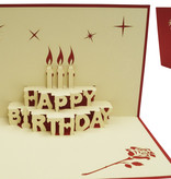 LINPOPUP Pop Up 3D Karte, Geburtstagskarten,Glückwunsch karte, Happy Birthday, Kerze, Torte, LINPopUp®, N2