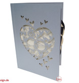 Pop Up 3D Karte Deluxe , Hochzeitskarte, Hochzeitseinladung,  Eheringe, N712