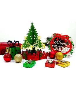 LIN DIY, 3D Pop Up Puzzle, Weihnachtsbasteln, Weihnachtsdekoration, Klappbarer Tannenbaum, Weihnachtsbaum