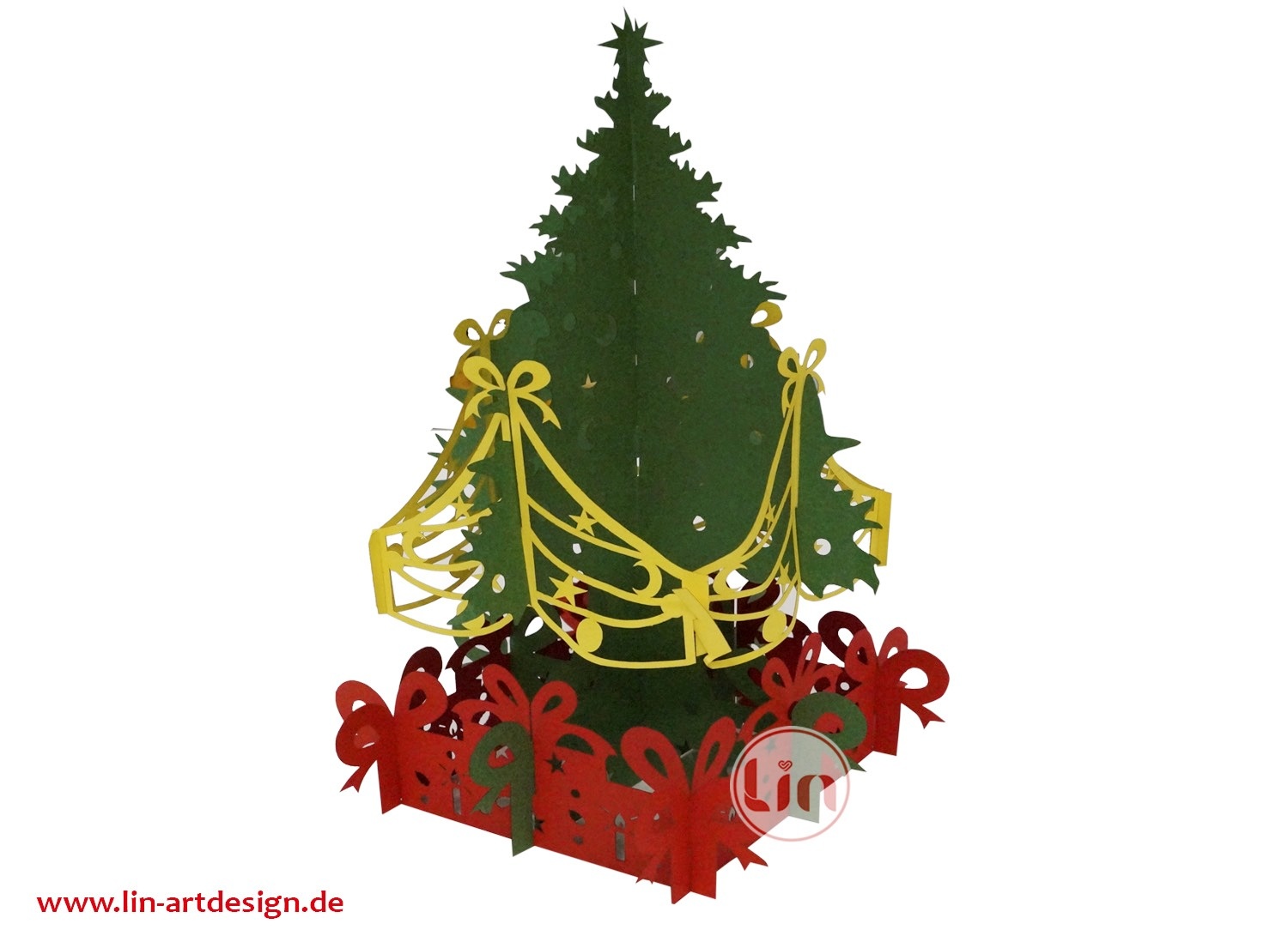 LIN DIY, 3D Pop Up Puzzle, Weihnachtsbasteln, Weihnachtsdekoration, Klappbarer Tannenbaum, Weihnachtsbaum