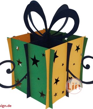 LIN DIY, 3D Pop Up Puzzle, Weihnachtsgeschenk, Weihnachtsdekoration, Klappbares  Geschenk (Grün-Orange)