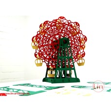 LIN DIY, 3D Pop Up Puzzle, Weihnachtsgeschenk, Weihnachtsdekoration, Klappbares Riesenrad