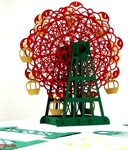 LIN DIY, 3D Pop Up Puzzle, Weihnachtsgeschenk, Weihnachtsdekoration, Klappbares Riesenrad