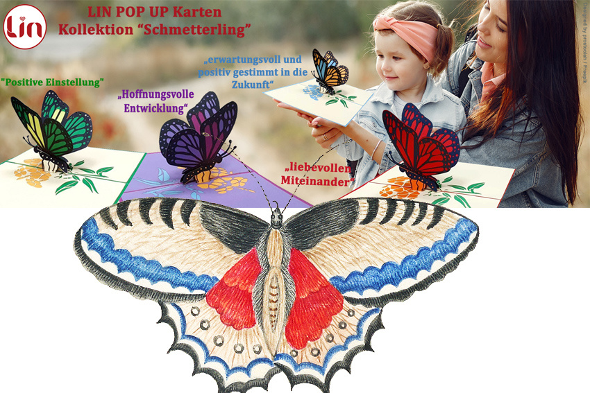 Schmetterling Pop Up Karten von LIN