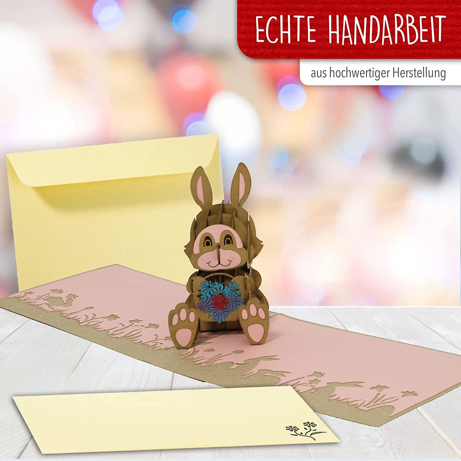 LINPOPUP POP UP Karte, Tiere, Geburtstagskarte, Geburtstag, 3D Grußkarten Klappkarte Geburtstagskarte Viel Glück Gute Besserung Ostern, Hase, LIN 17589, LINPopUp®, N345