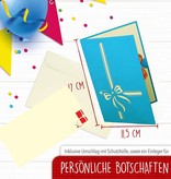 LIN17754, Pop-Up Karte - 3D Geburtstagskarte - PopUp Geschenk-Boxe - Jubiläumskarte - Glückwunsch-Karte - Überraschungs Klapp-Karte mit 3D Effekt - Gutschein, N712