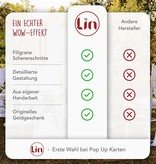 LINPOPUP Pop Up 3D Karte, Hochzeitskarte, Hochzeitseinladung, Brautpaar Herz, LIN17381, LINPopUp®, N254