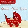 LINPOPUP Pop Up 3D Card, Birth Card, Congratulations Card for the Birth, Stroller, LINPopUp®, N91
