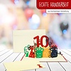 LINPOPUP POP UP 3D card, pop up birthday card 10 years, greeting card 10th birthday, pop up card, POP UP cards birthday, wedding anniversary 10 years, anniversary 10 years, LIN17631, LINPopUp®, N364