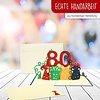 LINPOPUP LIN17267, Pop Up 3D Card, Birthday Card, Congratulations Card Voucher, 80th Birthday, LINPopUp®, N209