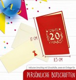 LINPOPUP Pop up birthday card, 20th birthday, birthday invitation, happy birthday, LIN17531, LINPopUp®, N285