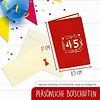 LINPOPUP POP UP 3D card, pop up birthday card 45 years, greeting cards birthday 45, pop - up card, POP UP cards birthday, wedding anniversary 45 years, anniversary 45 years, LIN17641, LINPopUp®, N373