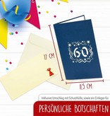 POP UP 3D birthday card to your 50th birthday blue (Nr.23)