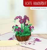 LINPOPUP Pop Up Karte Blume, Geburtstag, 3D Grußkarten Blume Karte Klappkarte Geburtstagskarte Viel Glück Gute Besserung, Wellness Gutschein, Orchidee, LIN 17615, LINPopUp®, N358