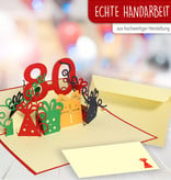Pop Up 3D Karte, Geburtstagskarte, Glückwunsch karte Gutschein, 80.Geburtstag, N203