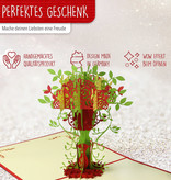 LINPOPUP Pop Up 3D Karte, Geburtstagskarte, Glückwunschkarte Muttertag, Blumen Bunt, Herbstbaum, LINPopUp®, N47