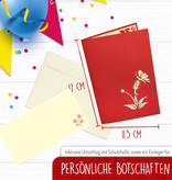 Pop Up 3D Karte, Geburtstagskarte, Glückwunschkarte Muttertag, Schmetterling, Blumen, N36